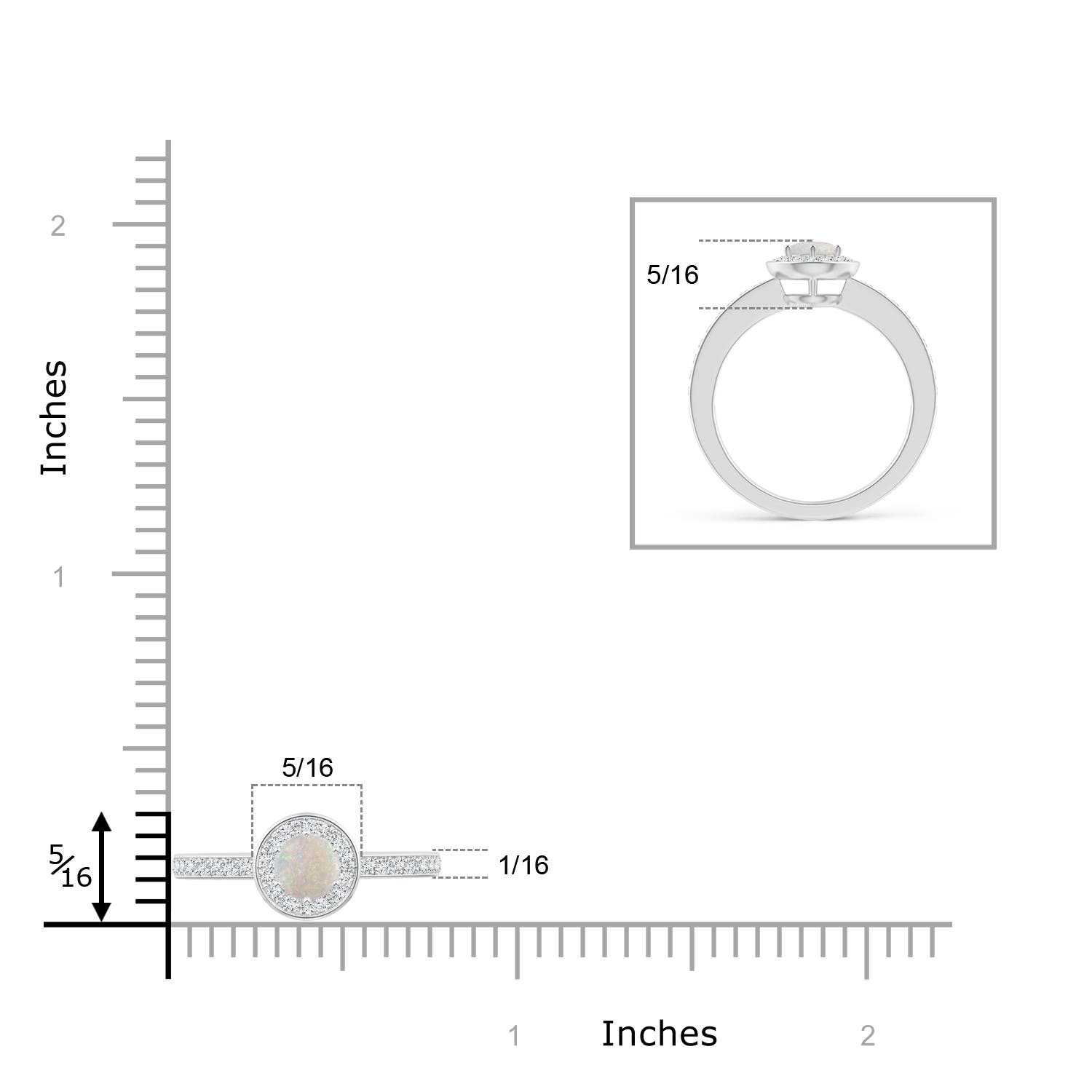 AA - Opal / 0.32 CT / 14 KT White Gold