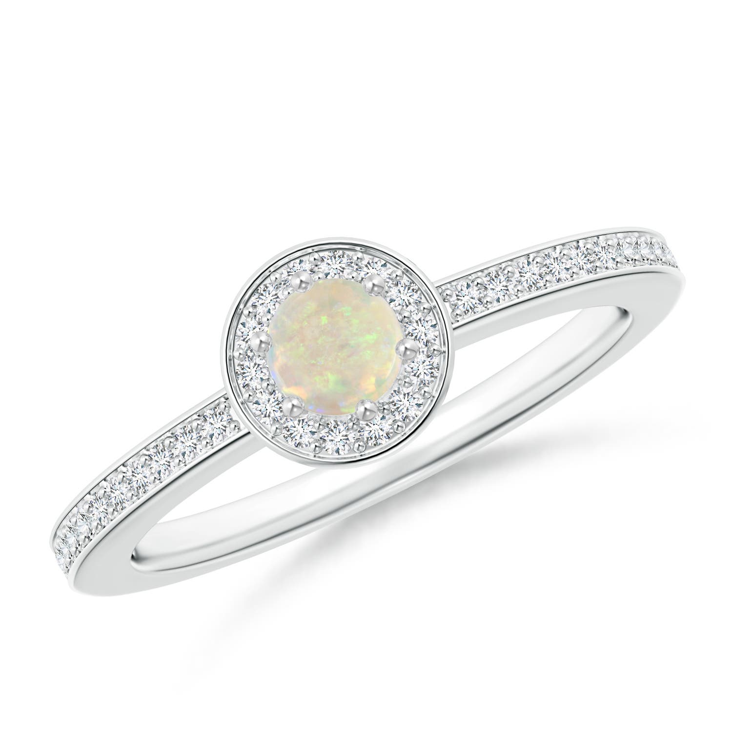 AAA - Opal / 0.32 CT / 14 KT White Gold