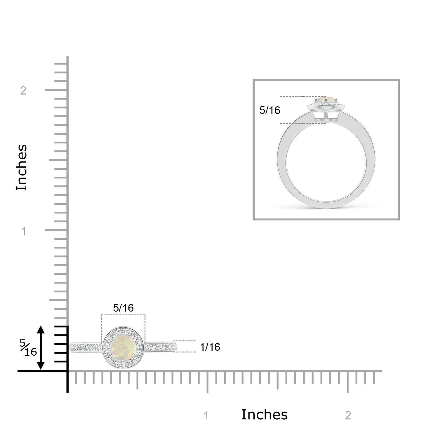 AAA - Opal / 0.32 CT / 14 KT White Gold