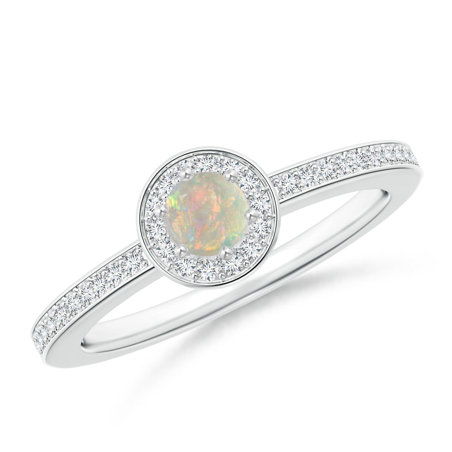 AAAA - Opal / 0.32 CT / 14 KT White Gold