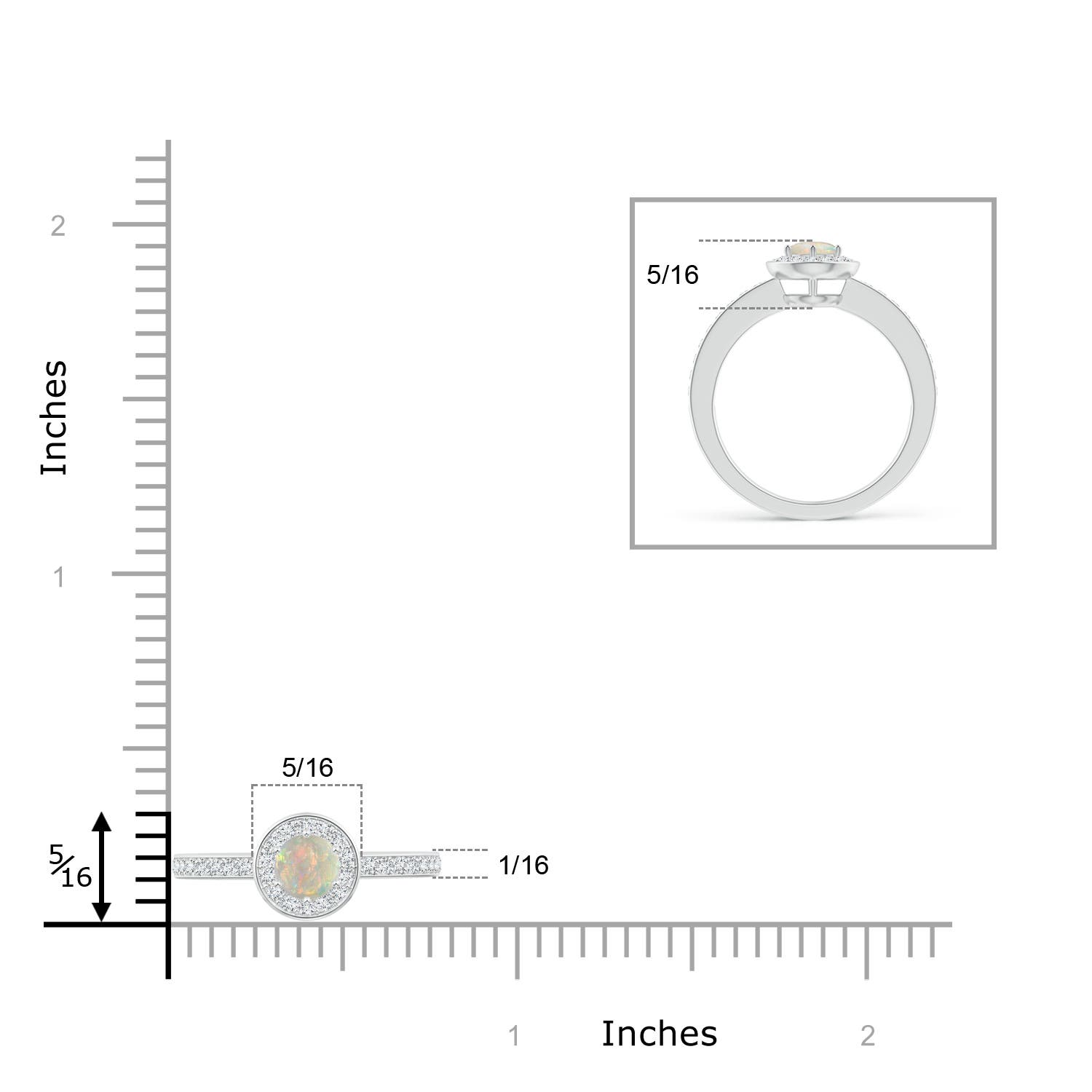 AAAA - Opal / 0.32 CT / 14 KT White Gold