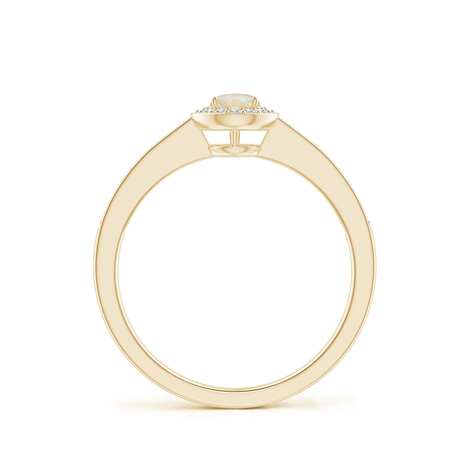 4mm AAAA Opal Halo Ring with Diamond Accents in Yellow Gold side 199