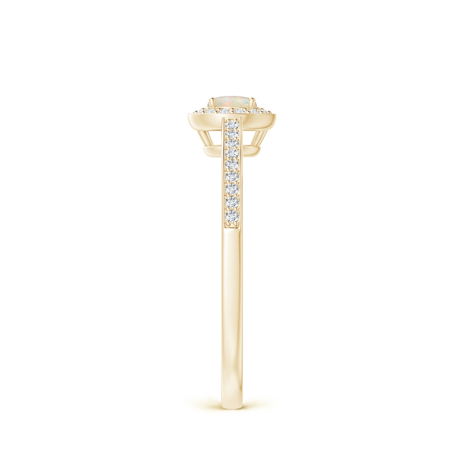 4mm AAAA Opal Halo Ring with Diamond Accents in Yellow Gold side 299