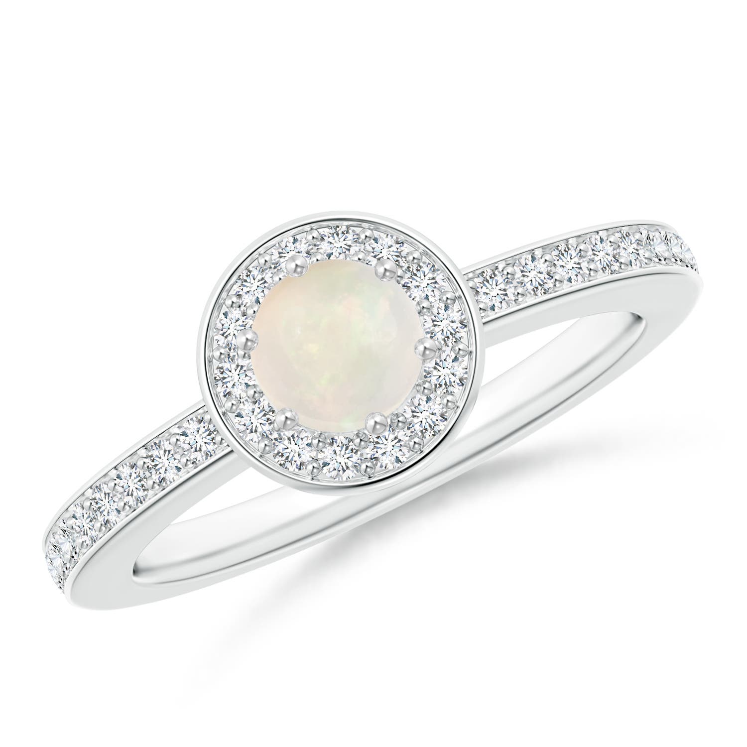 A - Opal / 0.55 CT / 14 KT White Gold