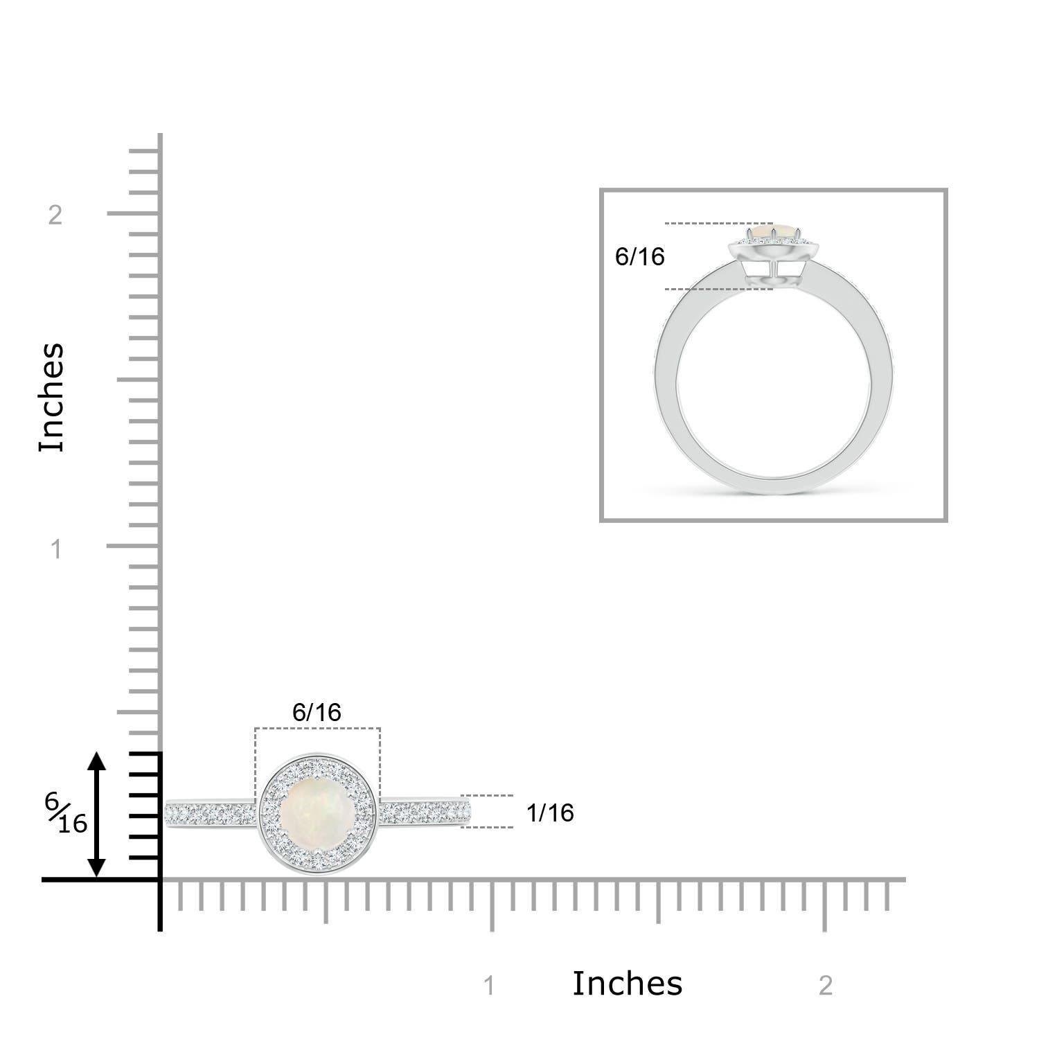 A - Opal / 0.55 CT / 14 KT White Gold