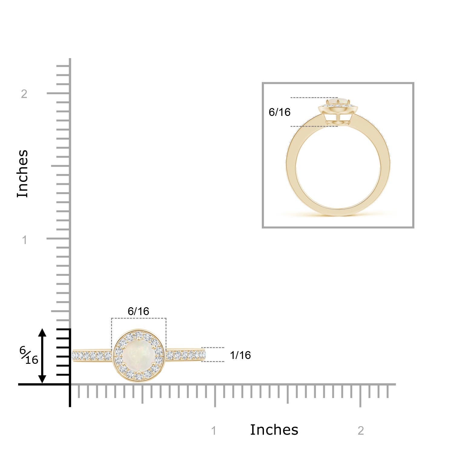 A - Opal / 0.55 CT / 14 KT Yellow Gold