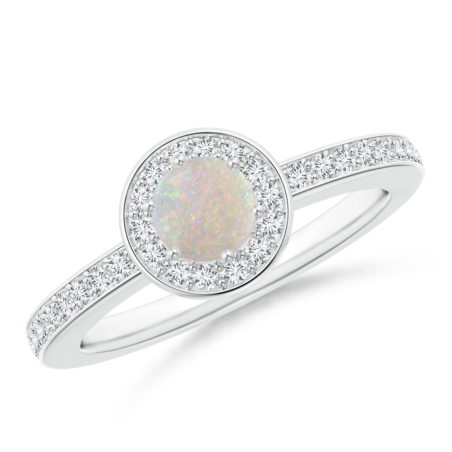 AA - Opal / 0.55 CT / 14 KT White Gold