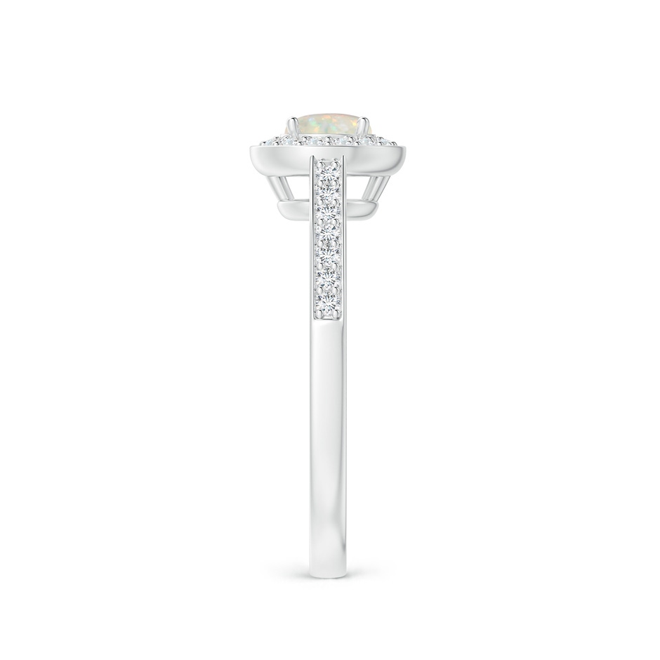 5mm AAA Opal Halo Ring with Diamond Accents in P950 Platinum side 299