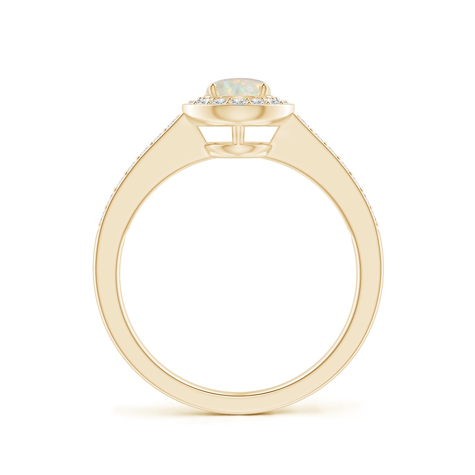 5mm AAA Opal Halo Ring with Diamond Accents in Yellow Gold side 199