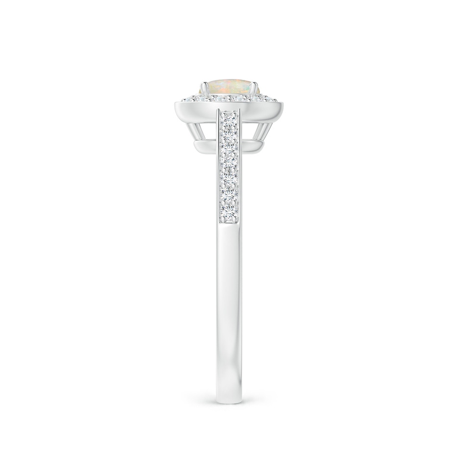 5mm AAAA Opal Halo Ring with Diamond Accents in P950 Platinum side 299