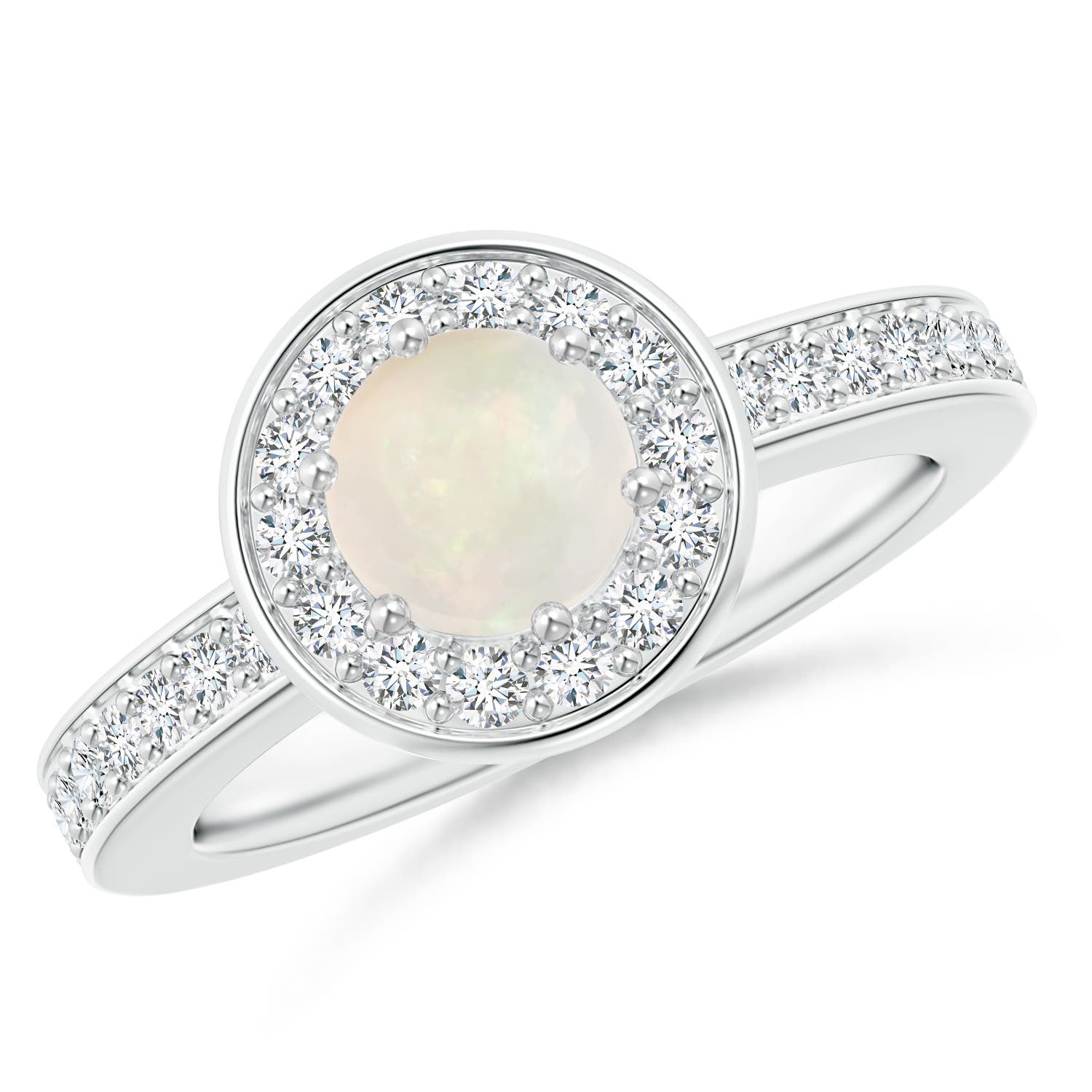 A - Opal / 0.86 CT / 14 KT White Gold