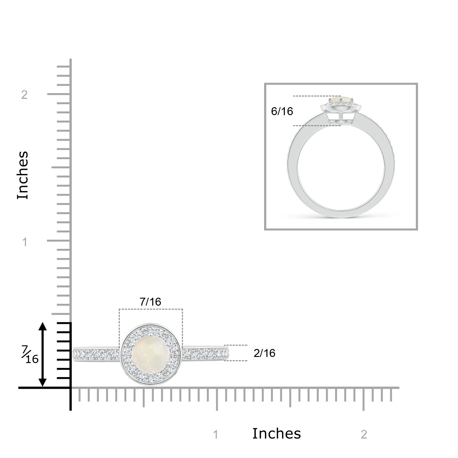 A - Opal / 0.86 CT / 14 KT White Gold