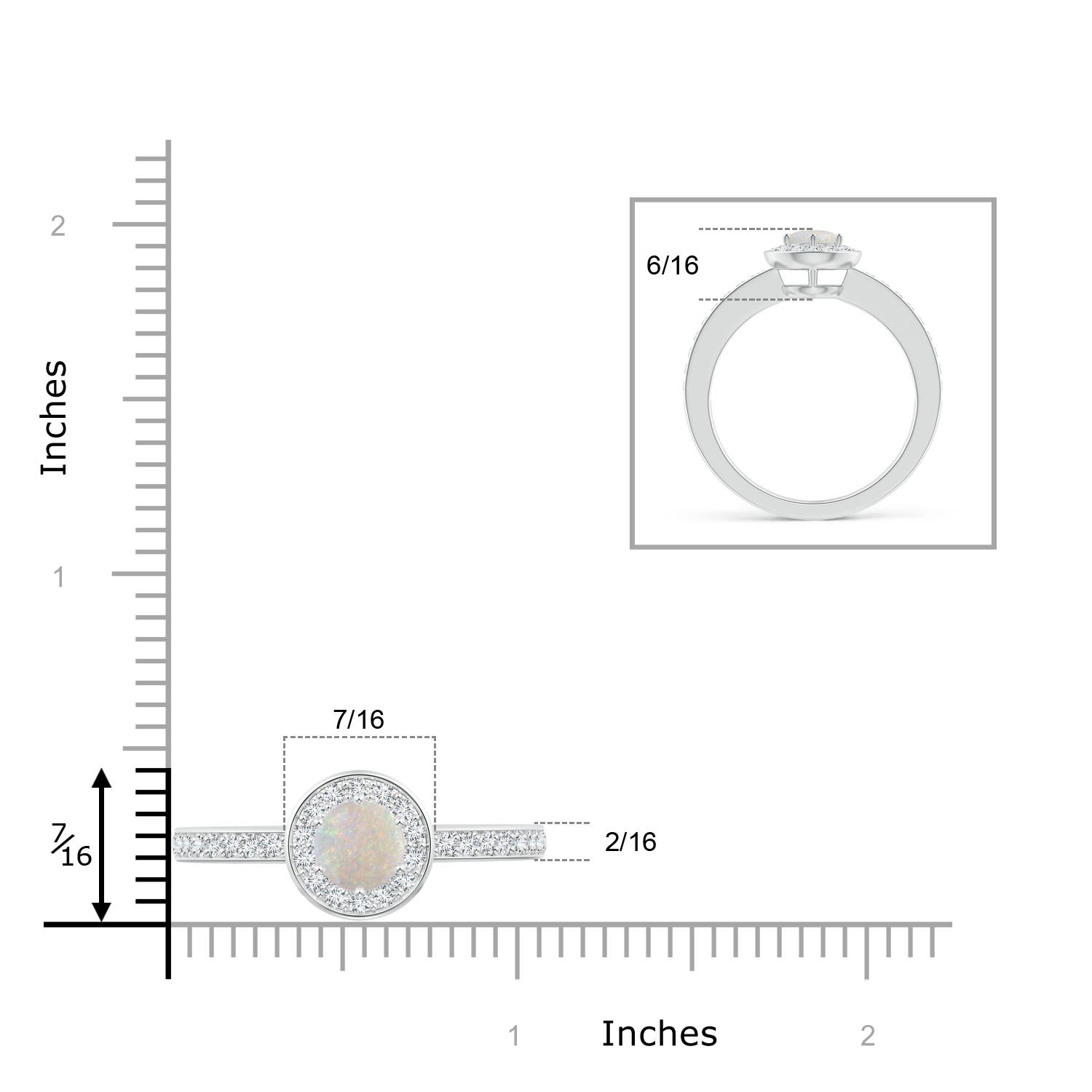 AA - Opal / 0.86 CT / 14 KT White Gold