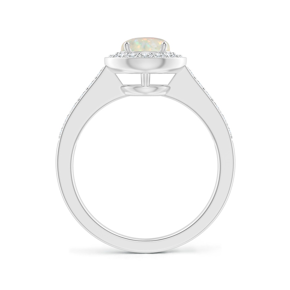6mm AAA Opal Halo Ring with Diamond Accents in White Gold side 199
