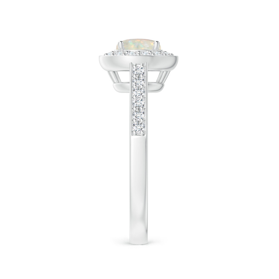 6mm AAA Opal Halo Ring with Diamond Accents in White Gold side 299