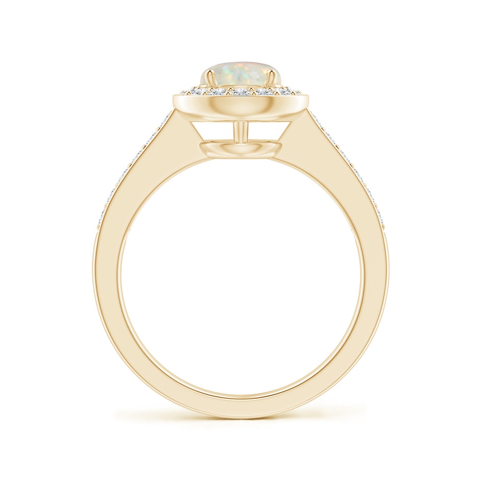 6mm AAA Opal Halo Ring with Diamond Accents in Yellow Gold side 199