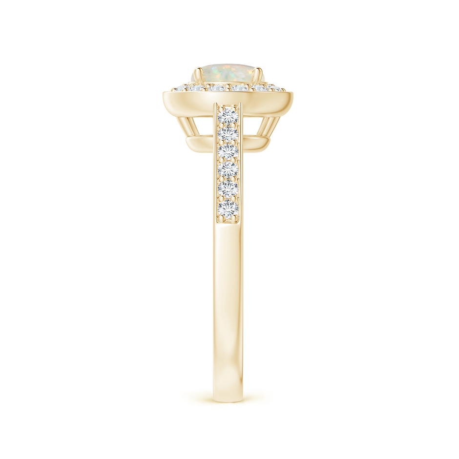 6mm AAA Opal Halo Ring with Diamond Accents in Yellow Gold side 299