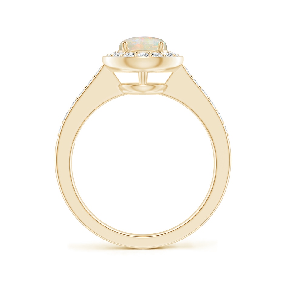 6mm AAAA Opal Halo Ring with Diamond Accents in 18K Yellow Gold side 199