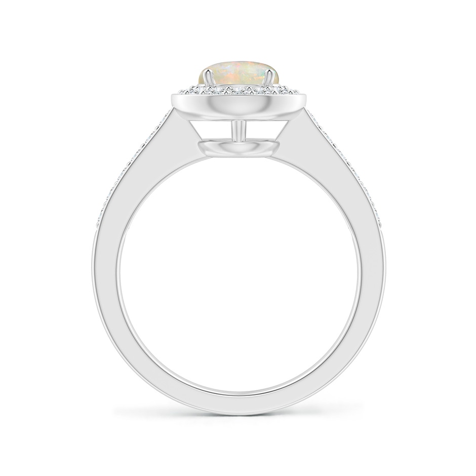 6mm AAAA Opal Halo Ring with Diamond Accents in White Gold side 199