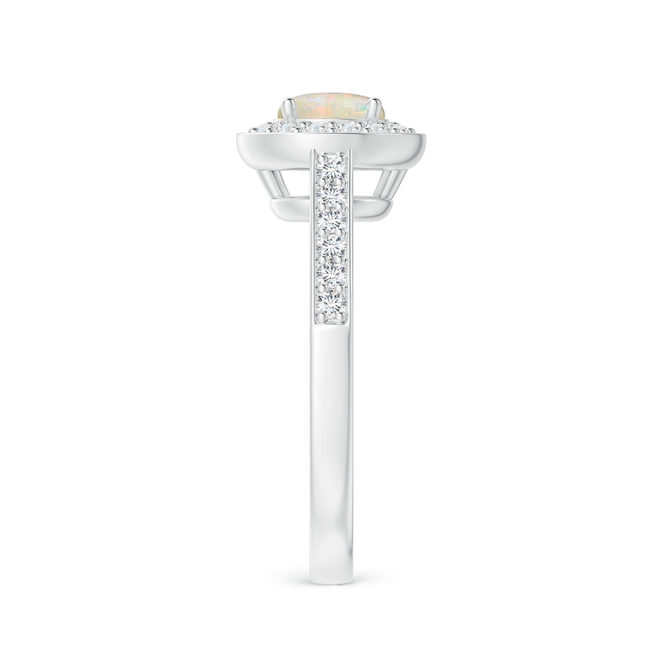 6mm AAAA Opal Halo Ring with Diamond Accents in White Gold side 299
