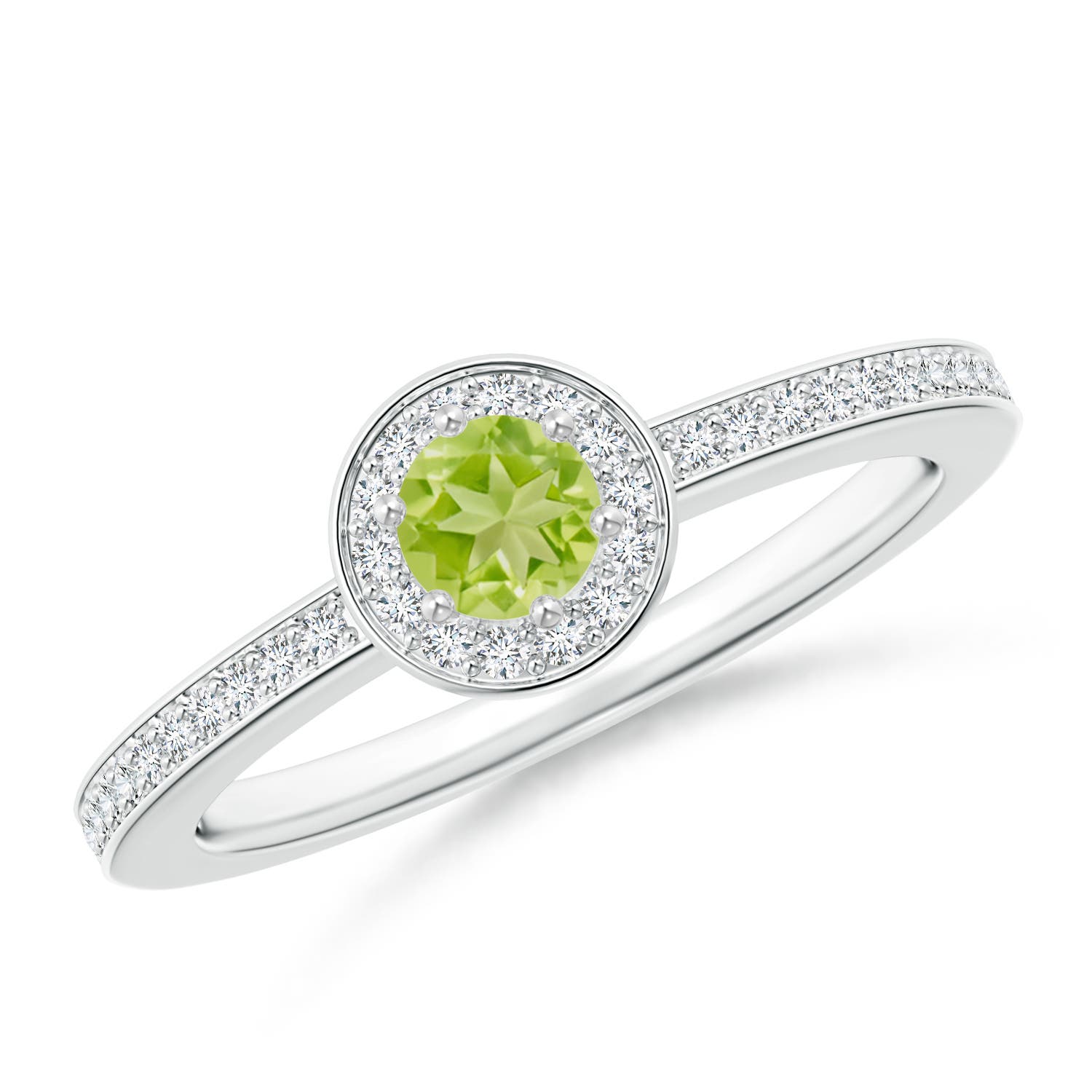 AA - Peridot / 0.46 CT / 14 KT White Gold