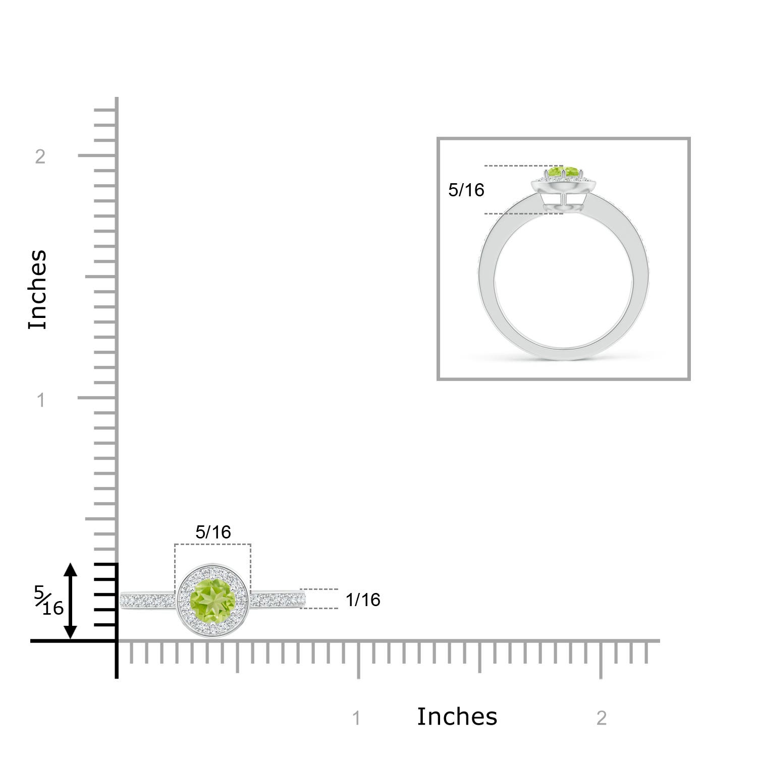 AA - Peridot / 0.46 CT / 14 KT White Gold