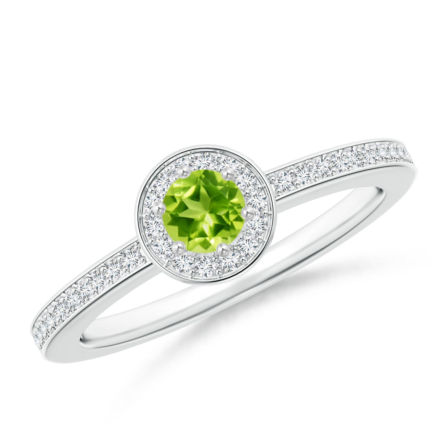 AAA - Peridot / 0.46 CT / 14 KT White Gold