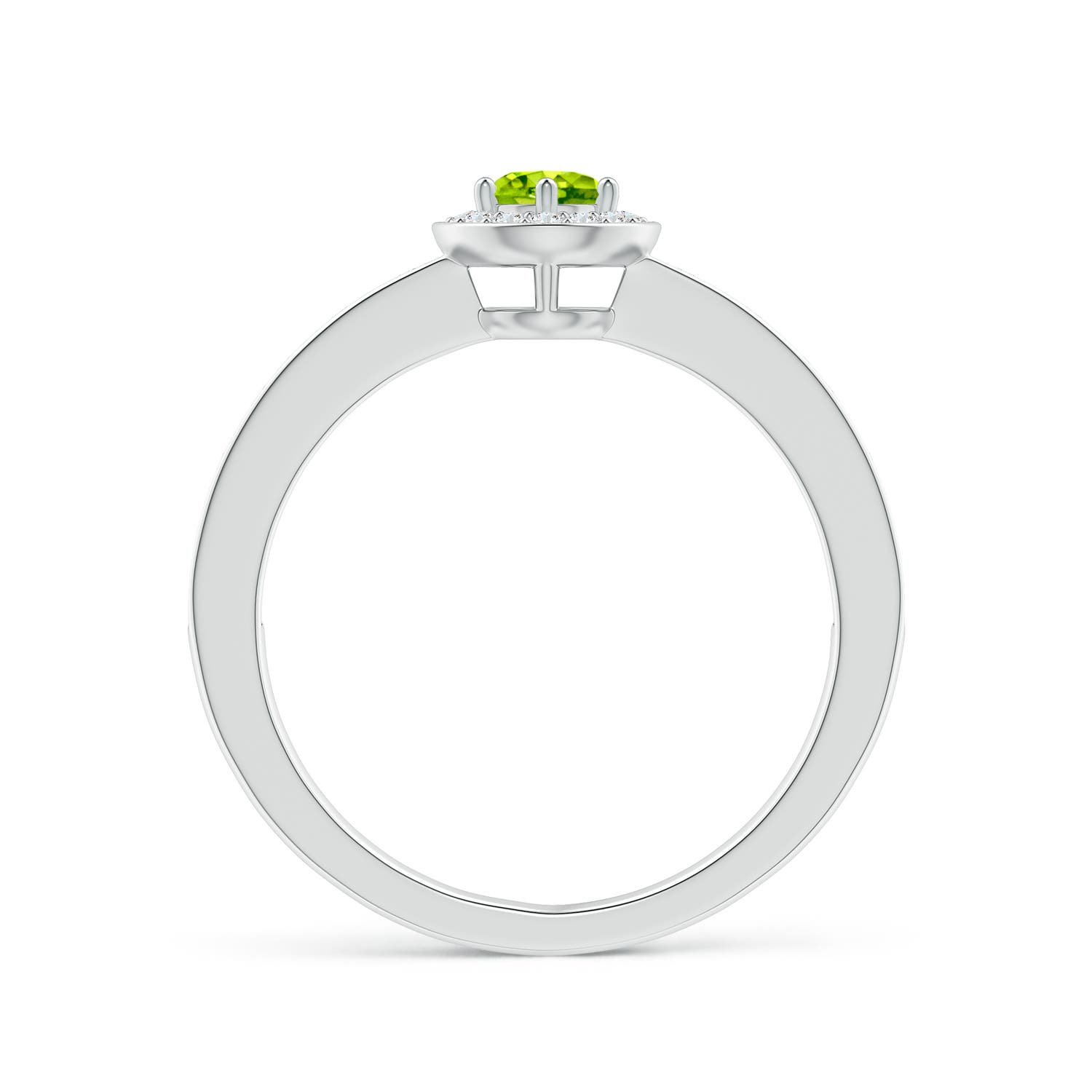 AAA - Peridot / 0.46 CT / 14 KT White Gold