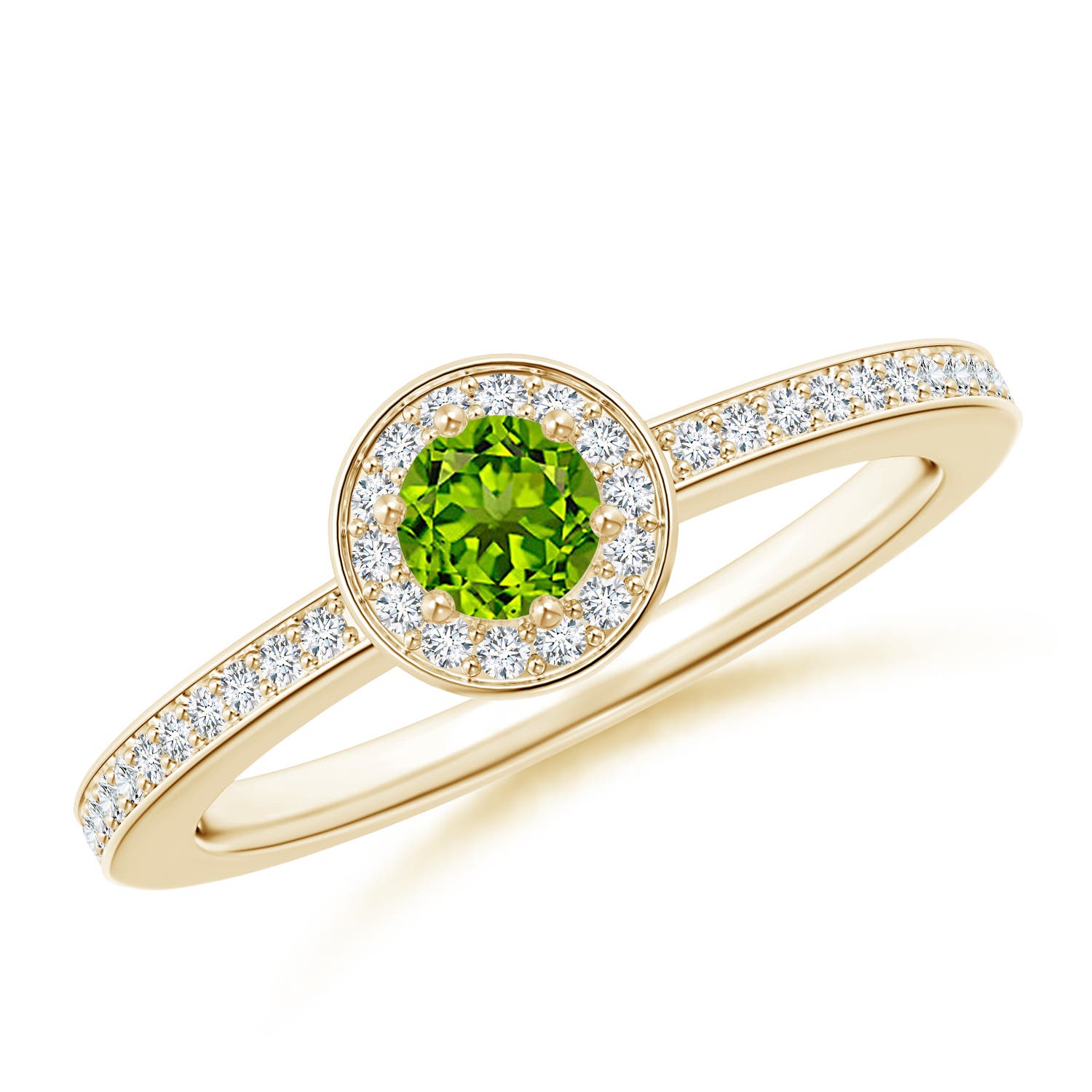 AAAA - Peridot / 0.46 CT / 14 KT Yellow Gold