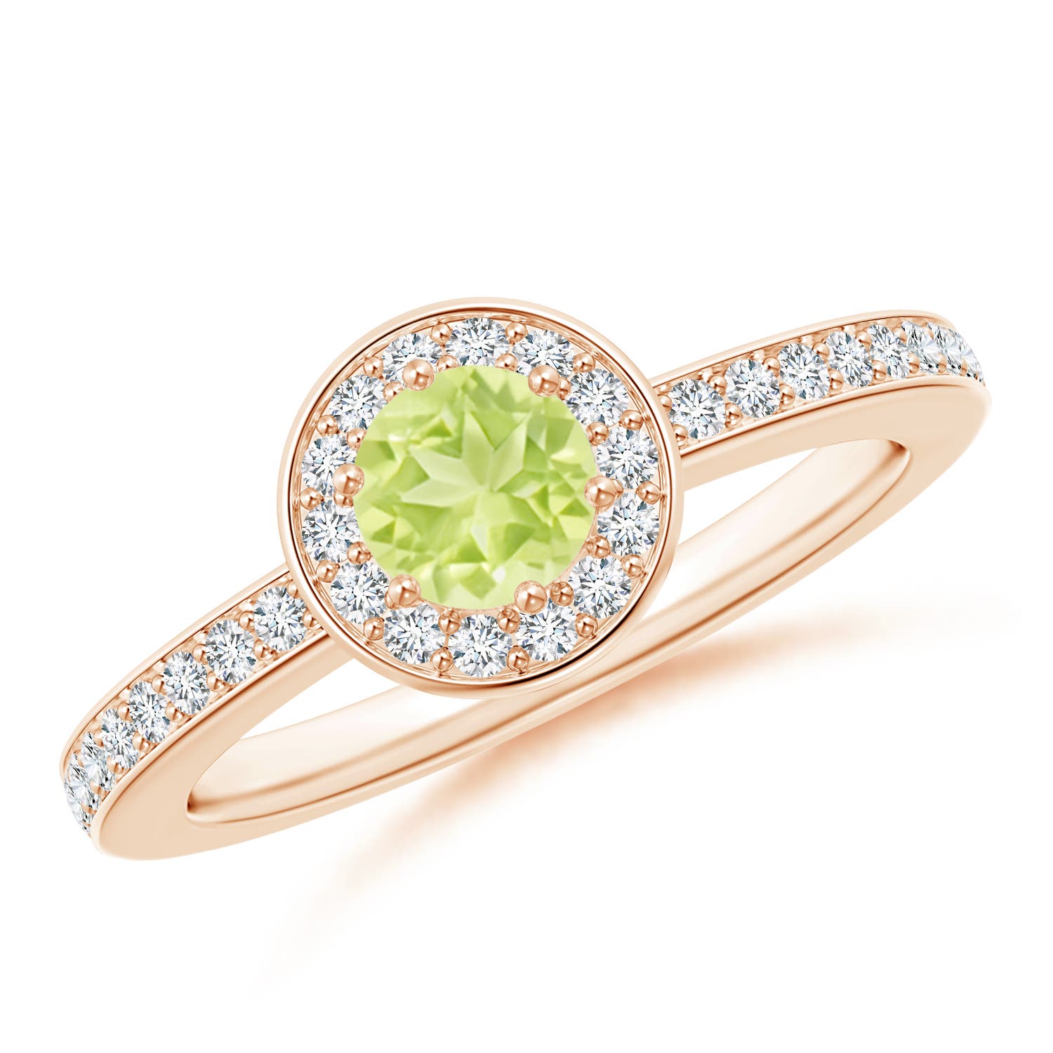 A - Peridot / 0.77 CT / 14 KT Rose Gold