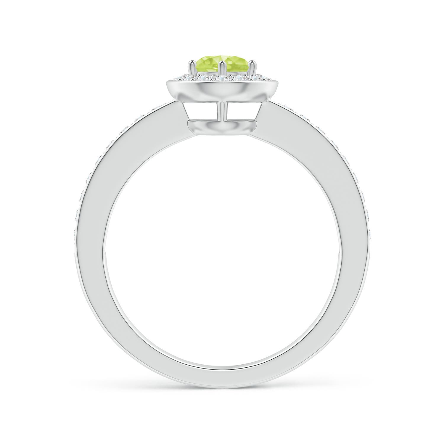 A - Peridot / 0.77 CT / 14 KT White Gold