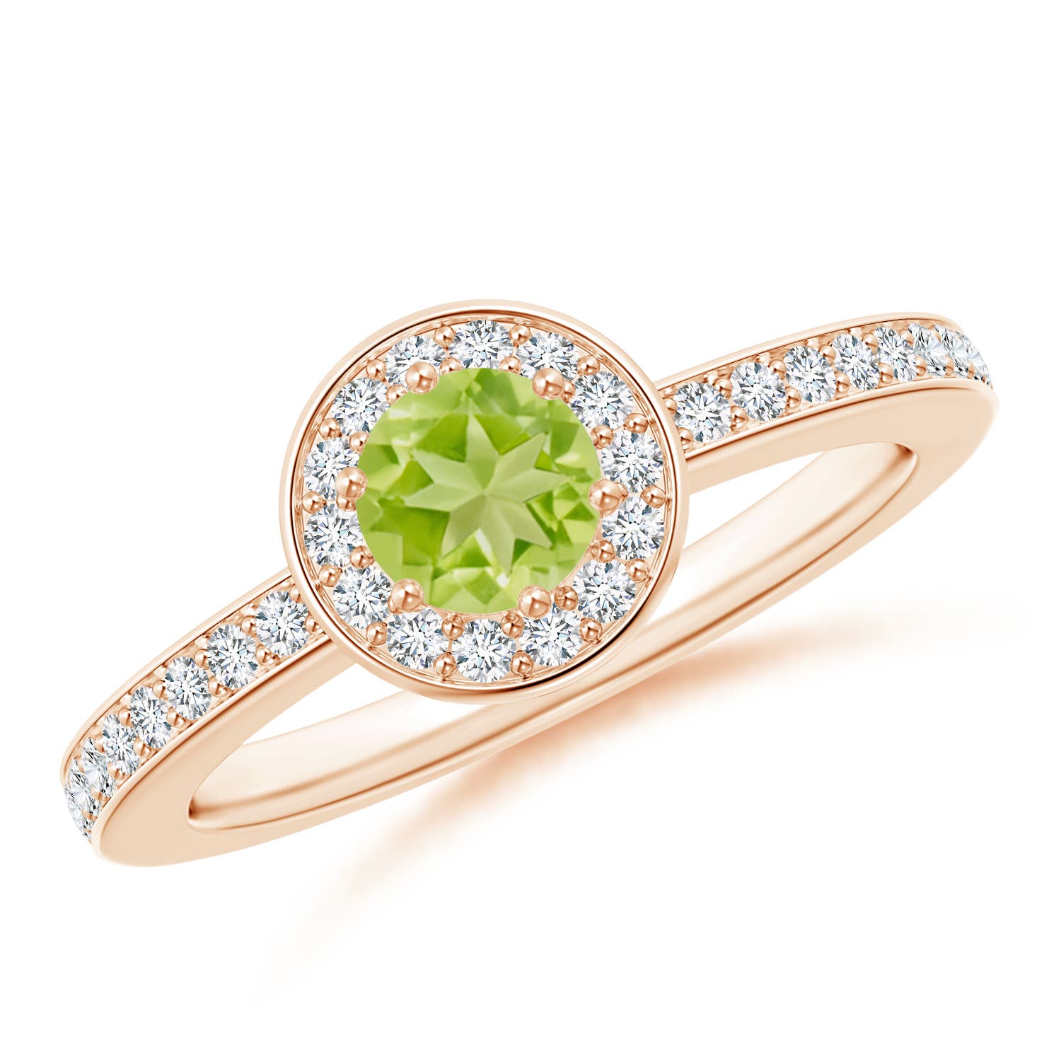 AA - Peridot / 0.77 CT / 14 KT Rose Gold