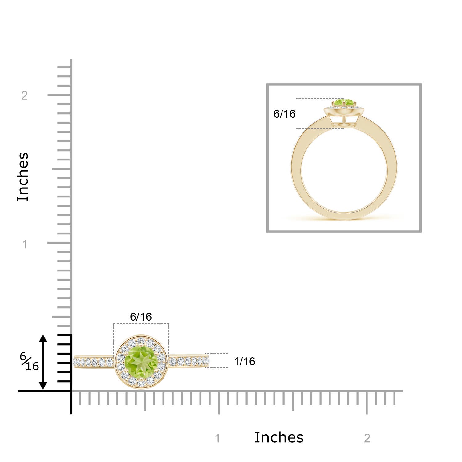 AA - Peridot / 0.77 CT / 14 KT Yellow Gold