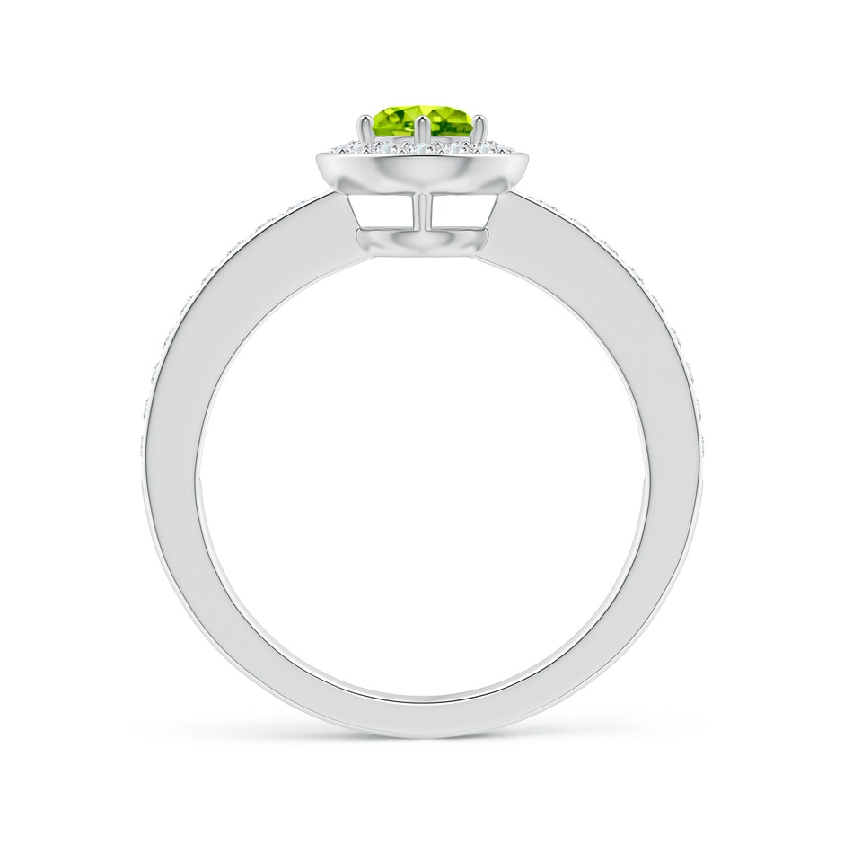 5mm AAA Peridot Halo Ring with Diamond Accents in White Gold side1