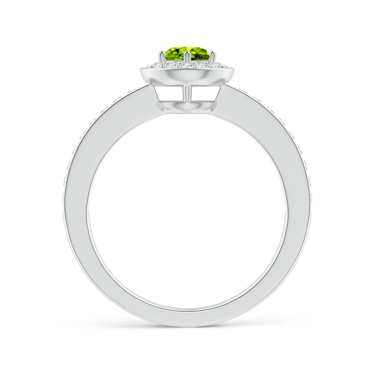 AAAA - Peridot / 0.77 CT / 14 KT White Gold