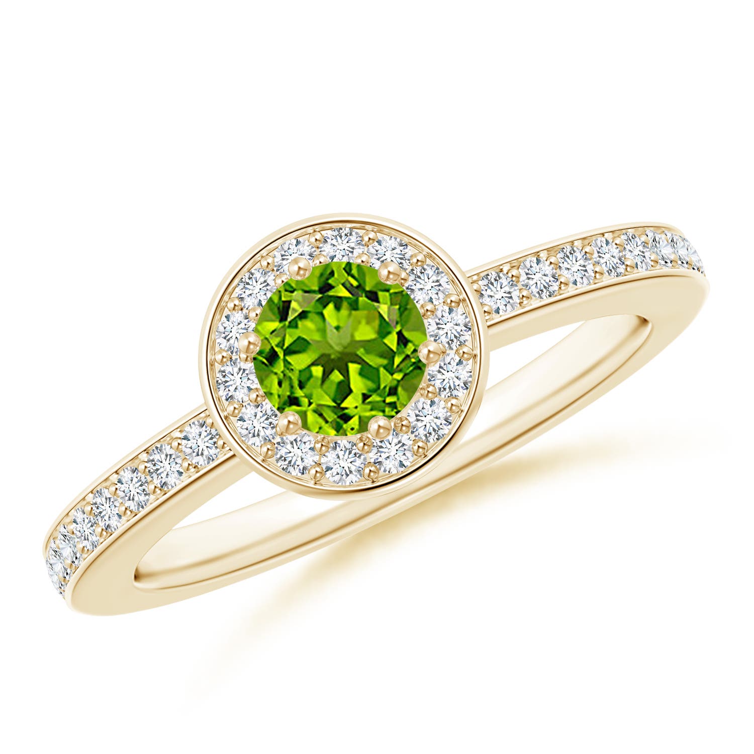 AAAA - Peridot / 0.77 CT / 14 KT Yellow Gold