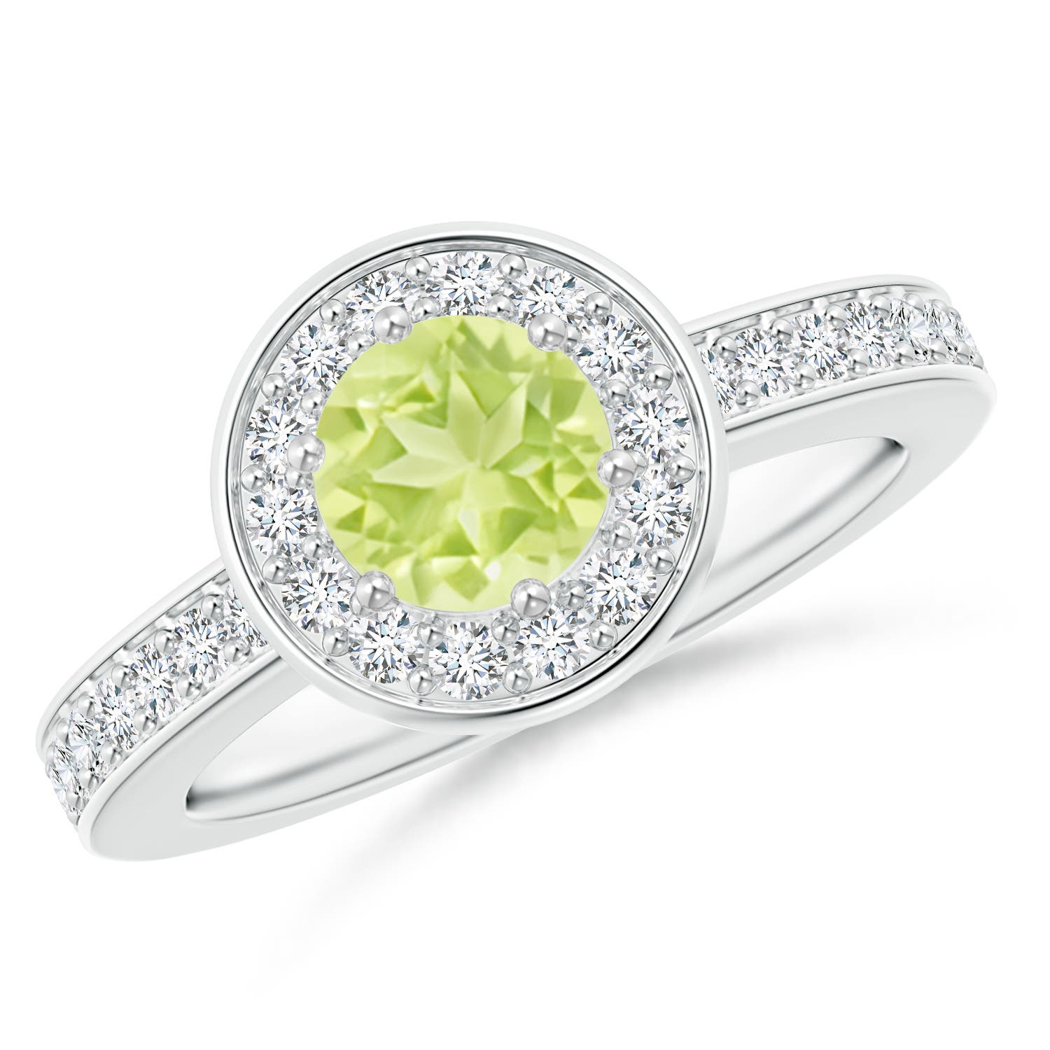 A - Peridot / 1.31 CT / 14 KT White Gold