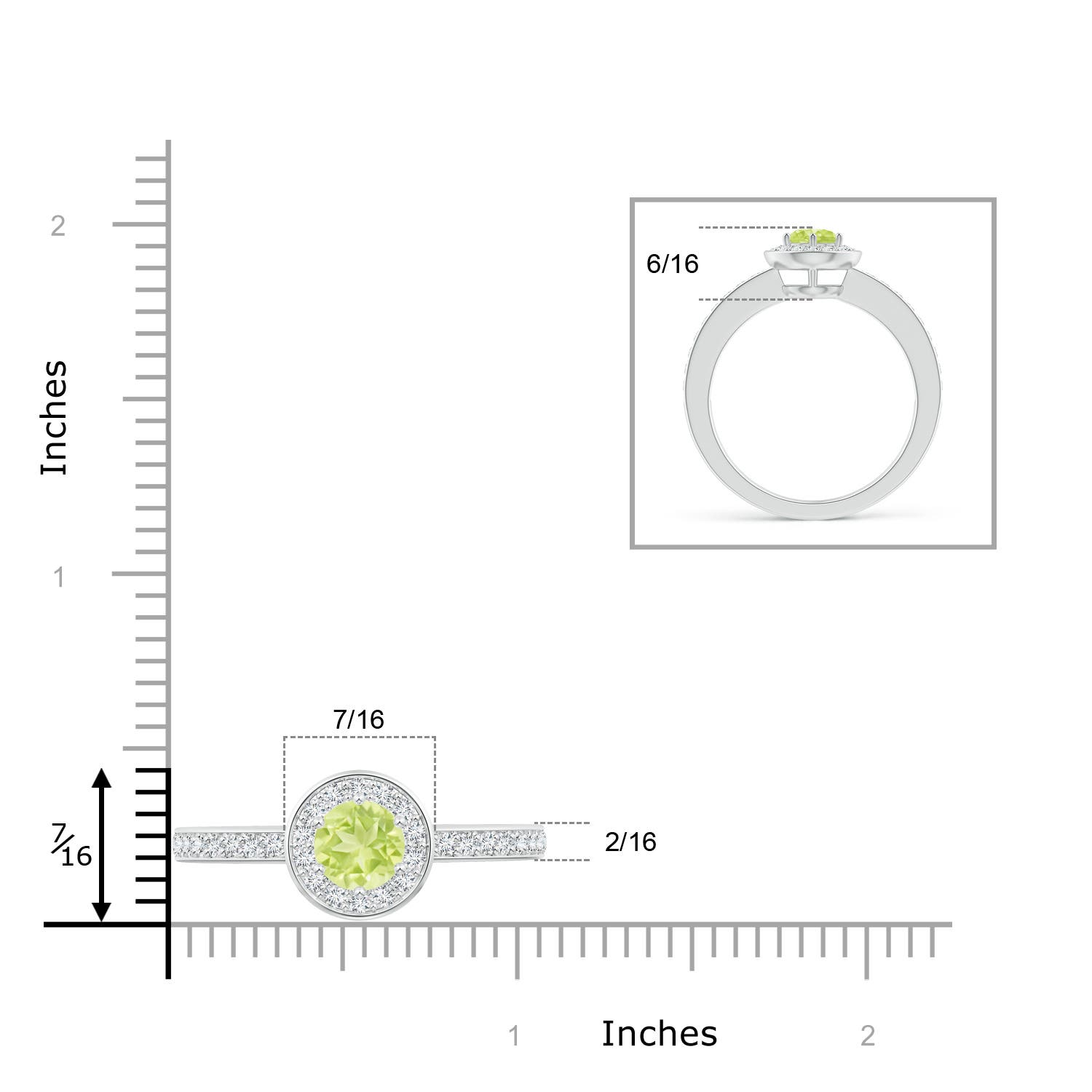 A - Peridot / 1.31 CT / 14 KT White Gold