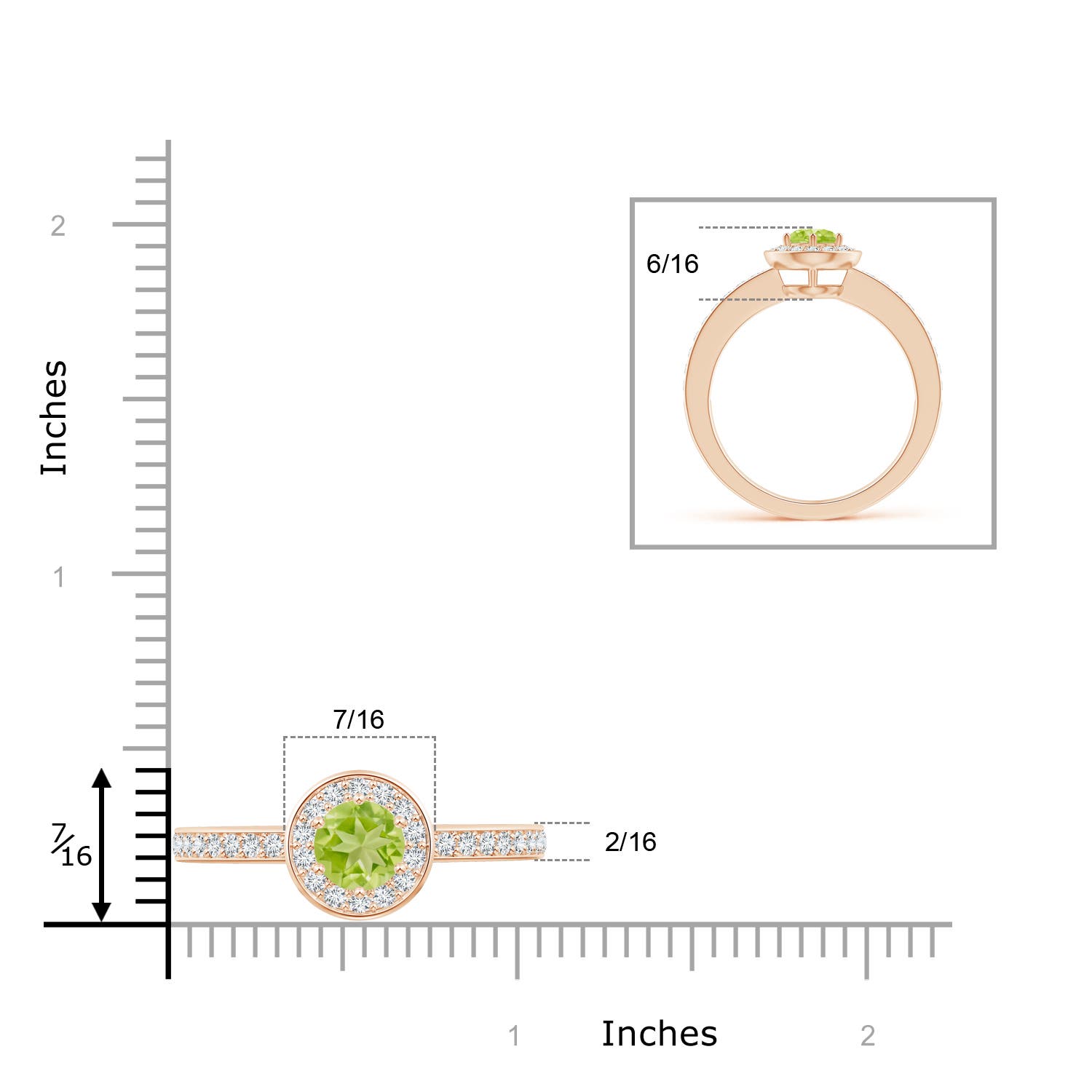 AA - Peridot / 1.31 CT / 14 KT Rose Gold