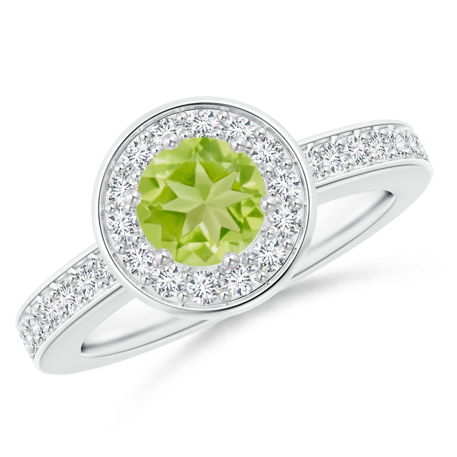 AA - Peridot / 1.31 CT / 14 KT White Gold