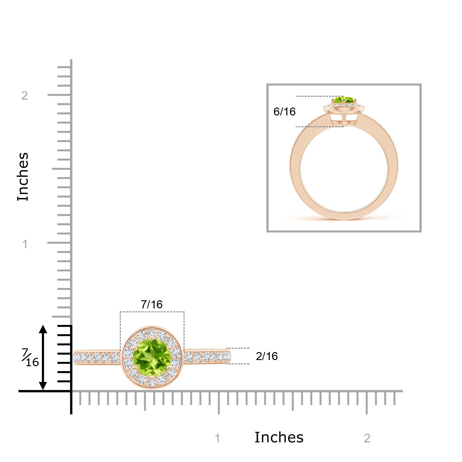 AAA - Peridot / 1.31 CT / 14 KT Rose Gold