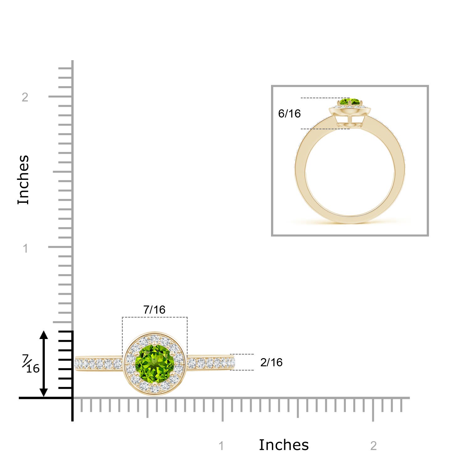 AAAA - Peridot / 1.31 CT / 14 KT Yellow Gold