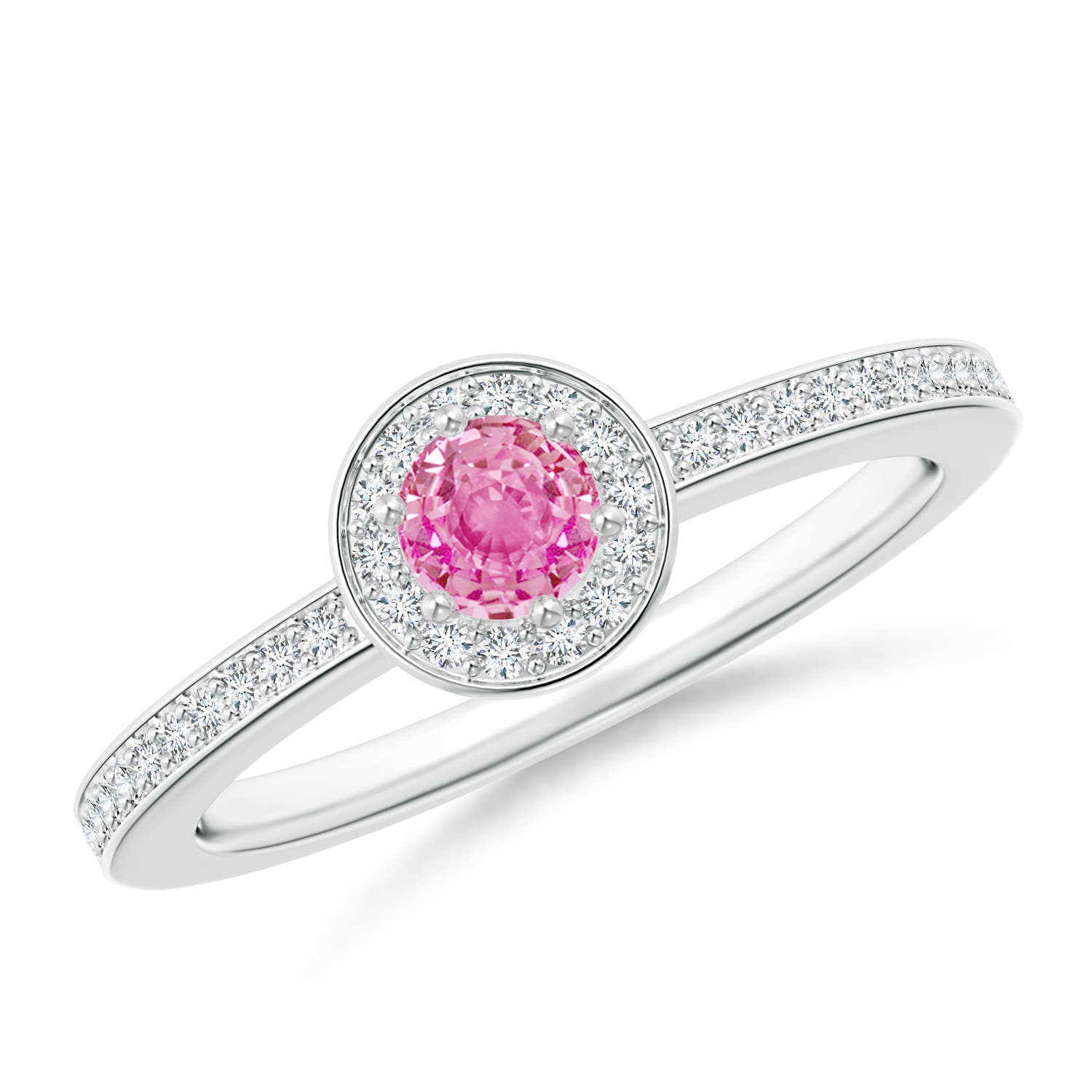 AA - Pink Sapphire / 0.49 CT / 14 KT White Gold