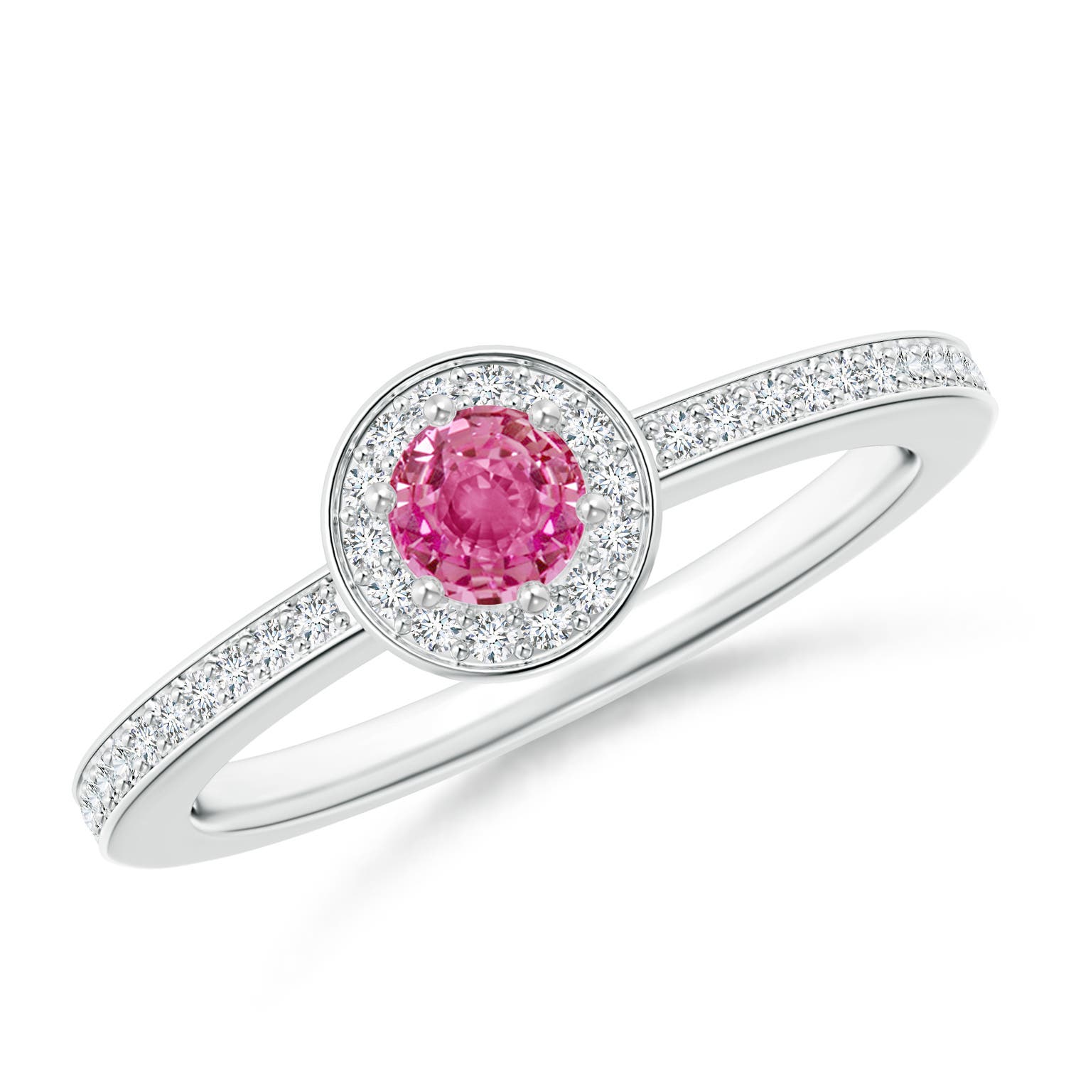 AAA - Pink Sapphire / 0.49 CT / 14 KT White Gold