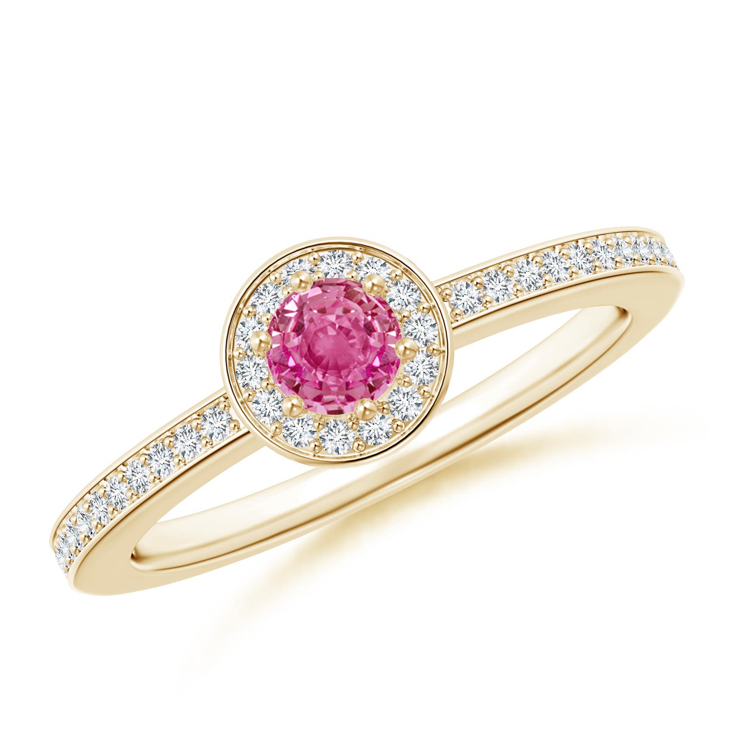 AAA - Pink Sapphire / 0.49 CT / 14 KT Yellow Gold