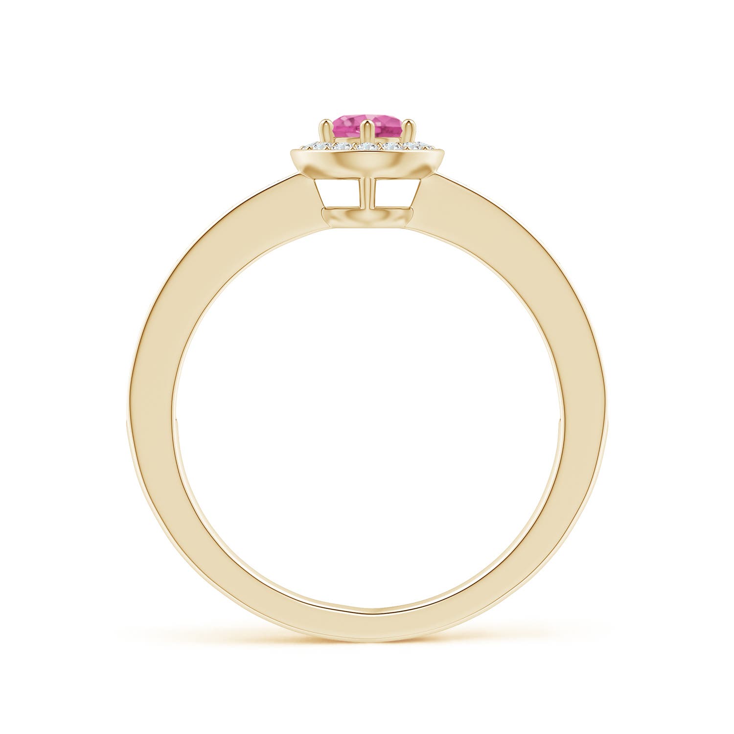 AAA - Pink Sapphire / 0.49 CT / 14 KT Yellow Gold