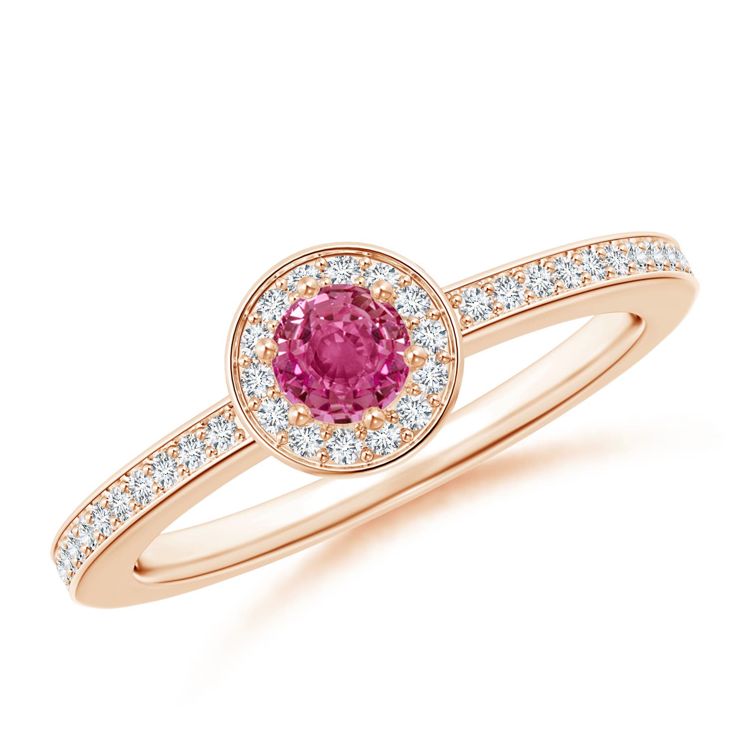 AAAA - Pink Sapphire / 0.49 CT / 14 KT Rose Gold