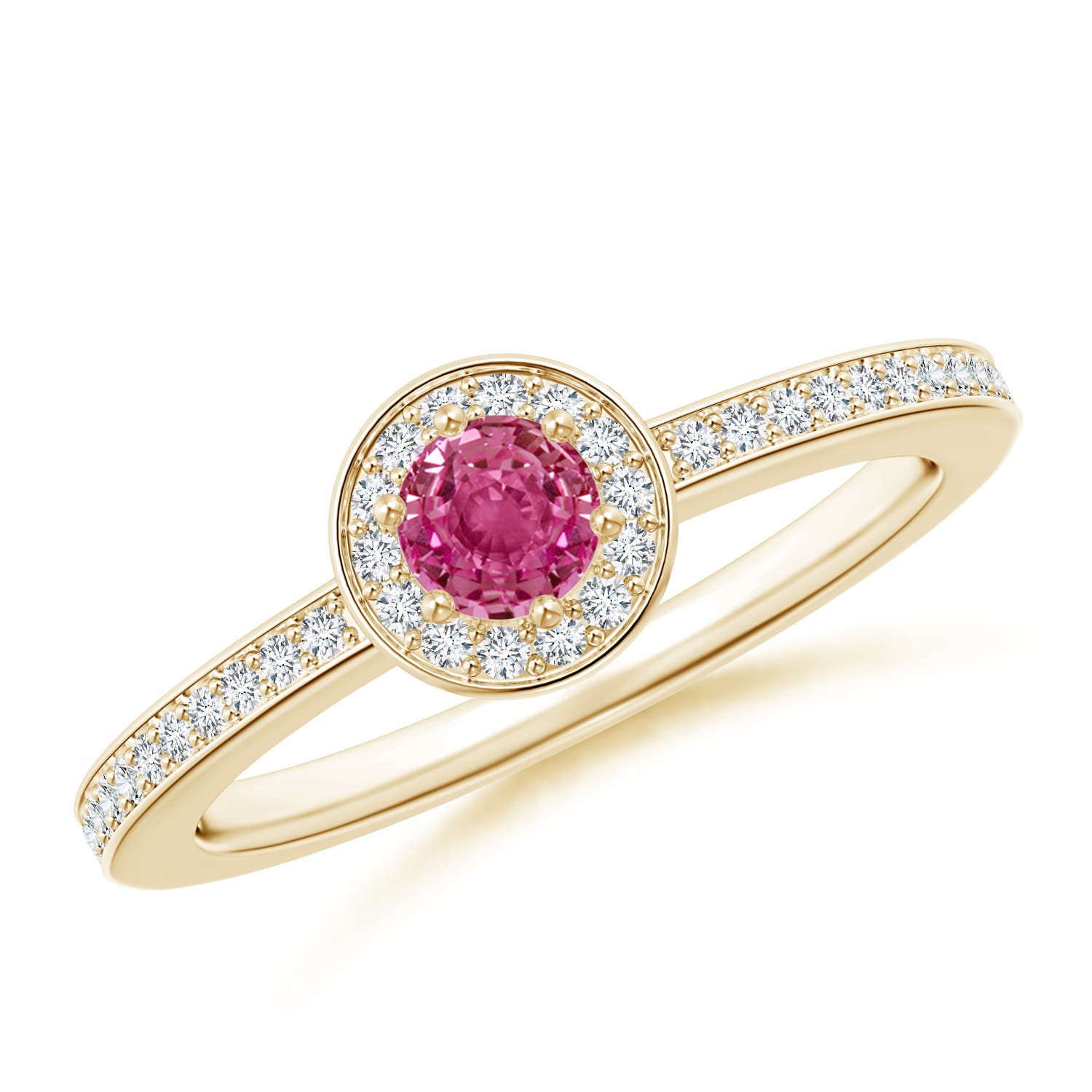 AAAA - Pink Sapphire / 0.49 CT / 14 KT Yellow Gold