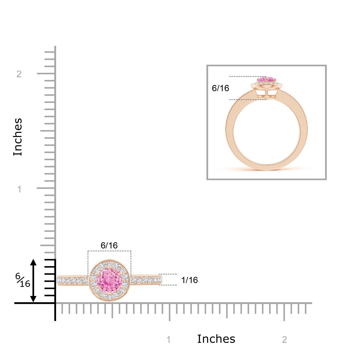 A - Pink Sapphire / 0.82 CT / 14 KT Rose Gold