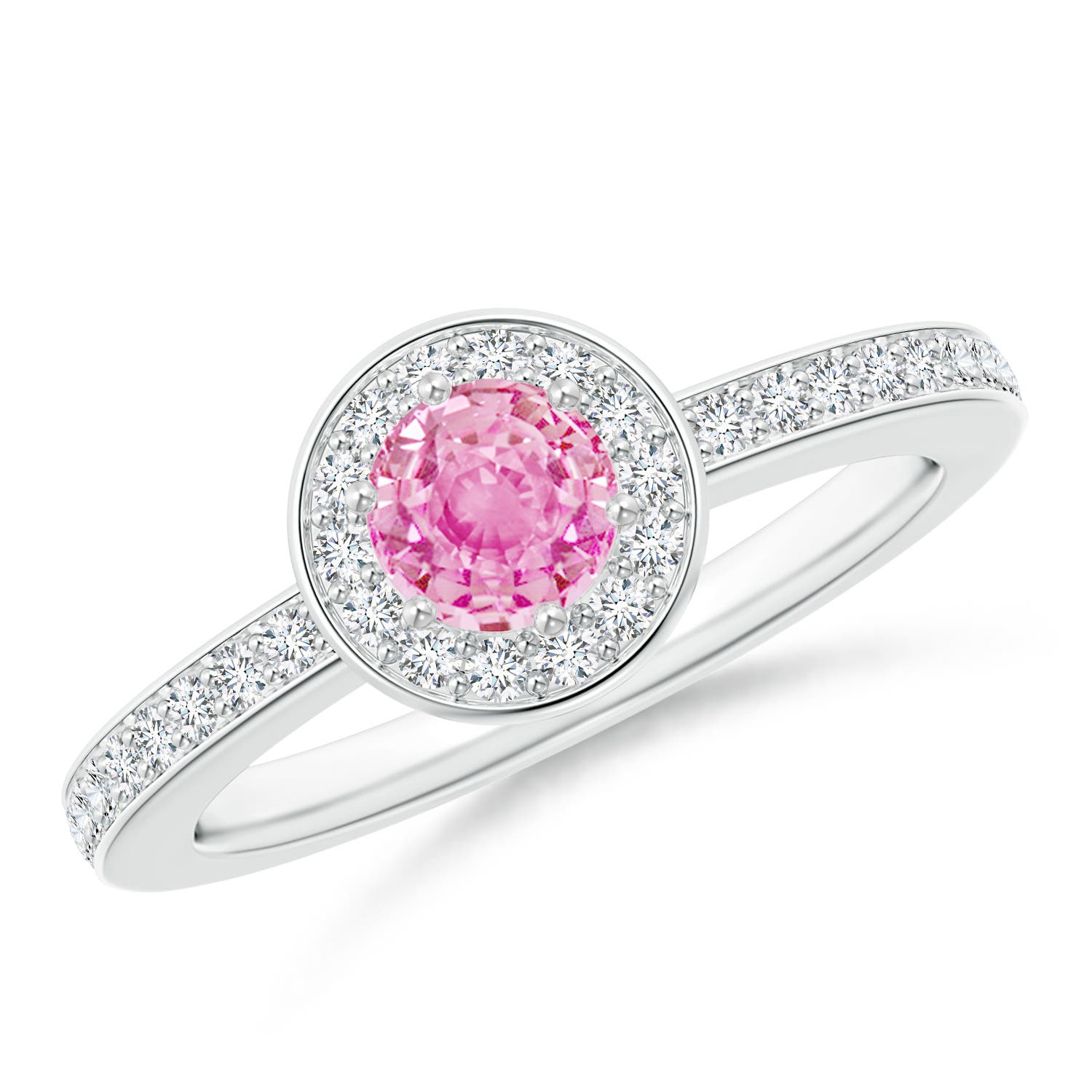 A - Pink Sapphire / 0.82 CT / 14 KT White Gold